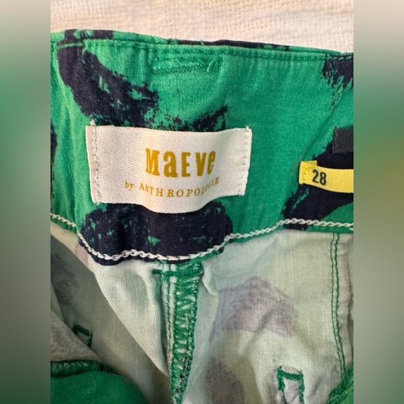 Maeve by Anthropologie-The Collette Green and Navy Artistic Pants - Picture 5 of 7